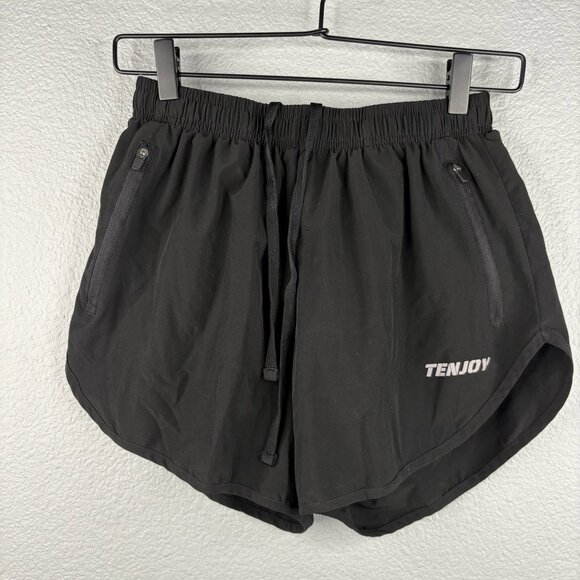 TENJOY Black Running Shorts - Picture 1 of 7